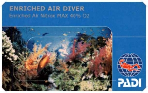 Enriched Air Diver Padi brevetto