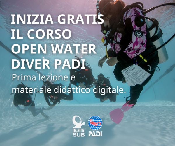 Inizia gratis il tuo corso sub Open Water Diver PADI